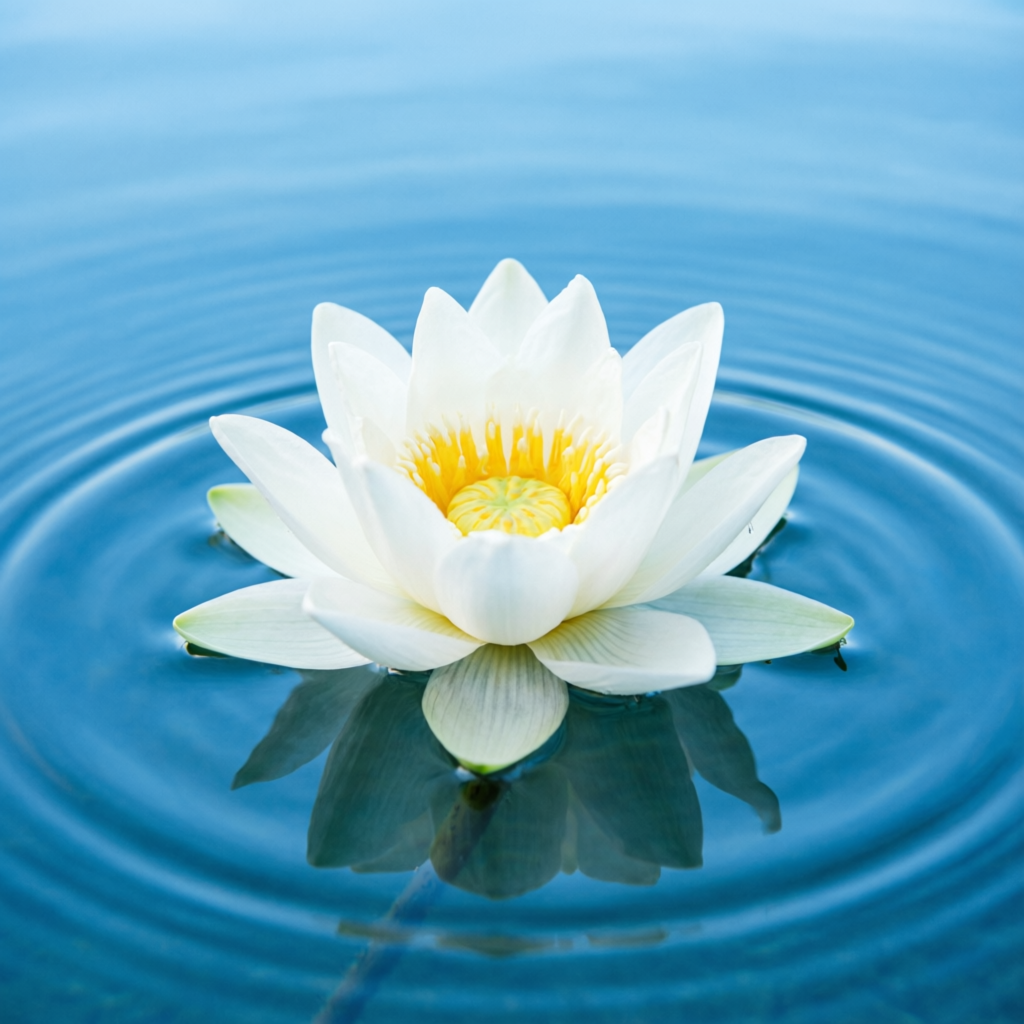 The heart opens into a peaceful, aquatic expanse driven by the light, breezy, and calming floral presence of water lotus.