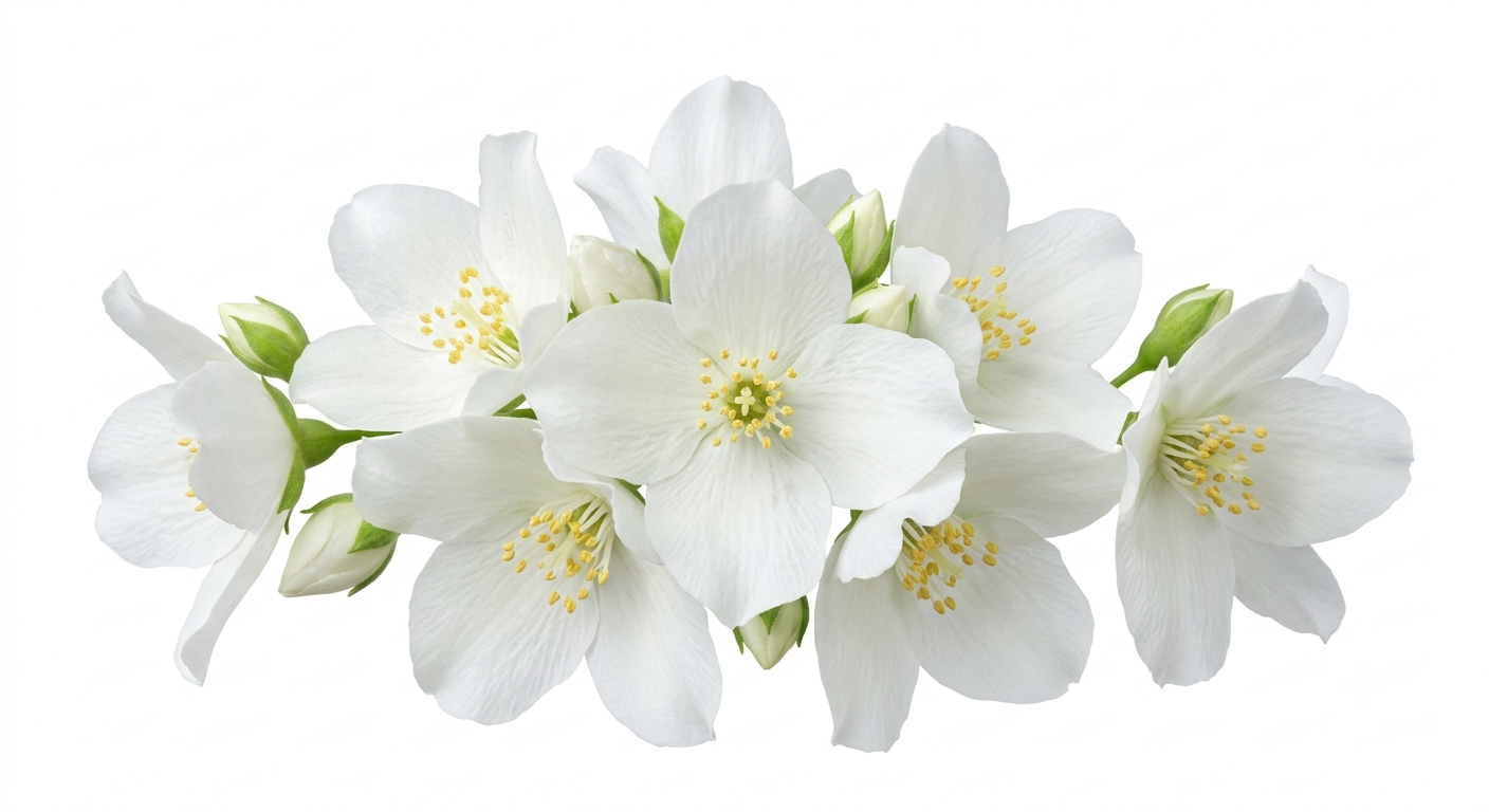 The core unfolds into a remarkably sophisticated white floral layer driven by the solar, honeyed presence of precious jasmine grandiflorum.